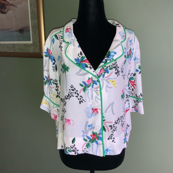 Topshop button down short sleeves top size 10 - Picture 2 of 8